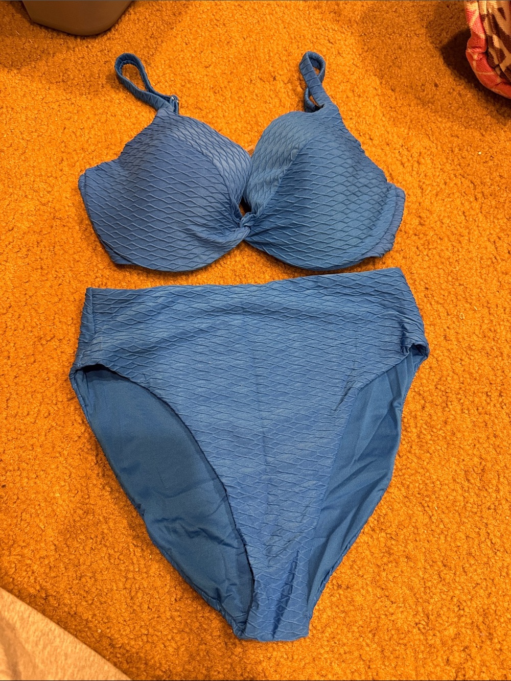 Victoria's Secret Blue Textured Two-Piece Bikini Set